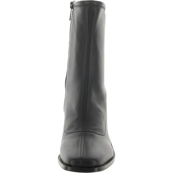 Sam Edelman Womens Black Faux Leather Square Toe Laceless Mid-Calf Boots NWT - Picture 3 of 3